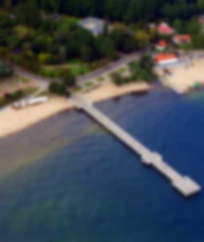 Kąpieliska Gdynia Orłowo widok na molo, morze i plaże