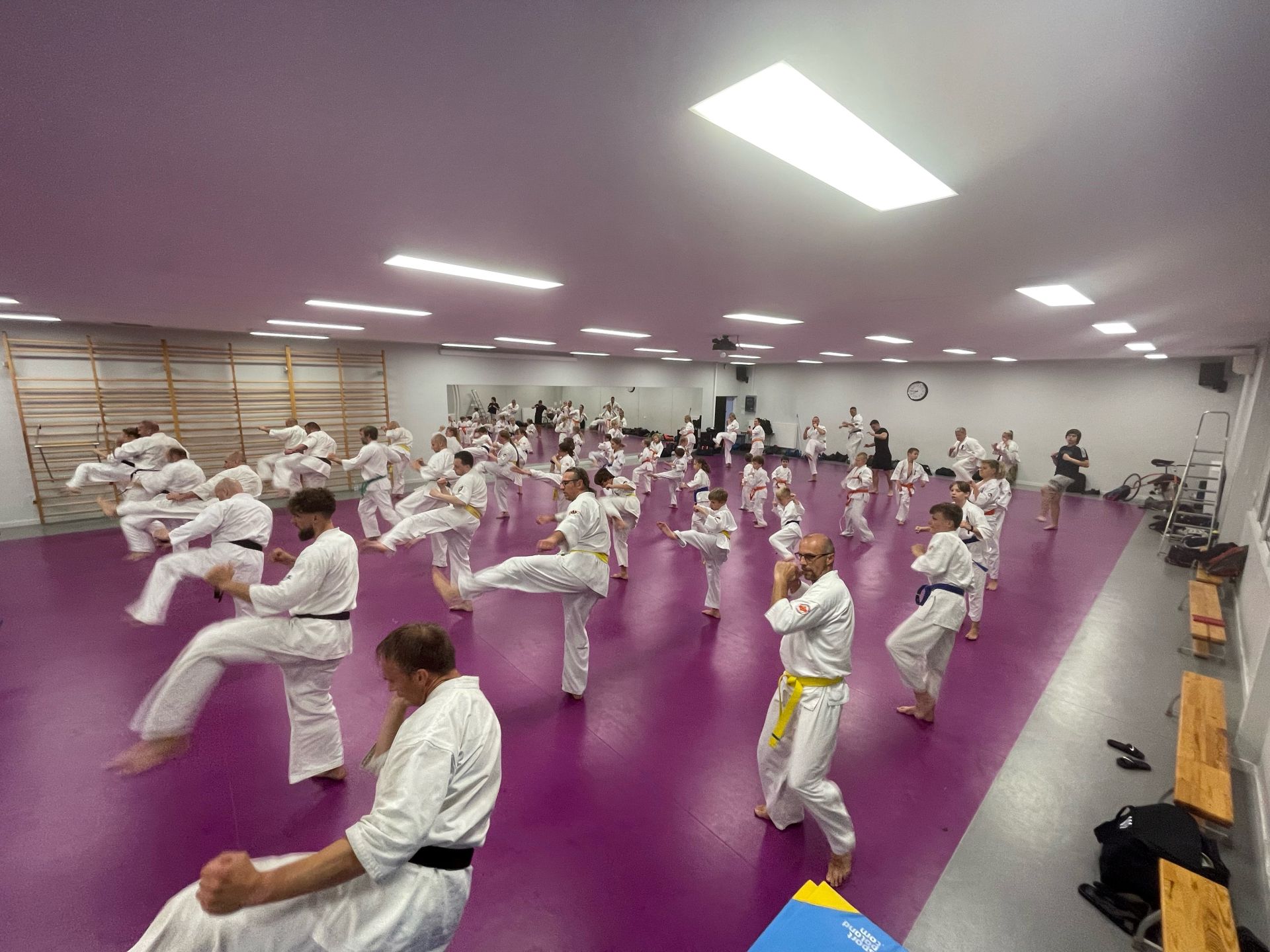 Pomorski Klub Karate Kyokushin podczas treningu 
