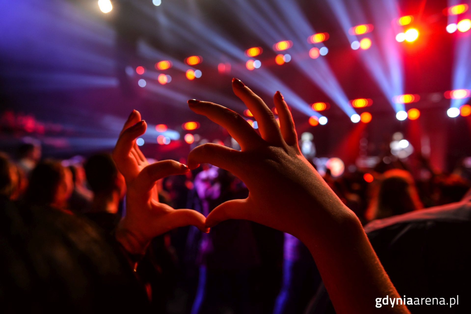 Polsat Plus Arena Gdynia  - dłonie ułożone w kształcie serca w trakcie koncertu