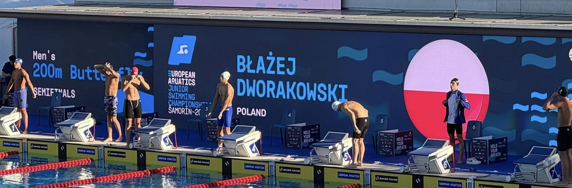 Błażej Dworakowski podczas Mistrzostw Europy w pływaniu